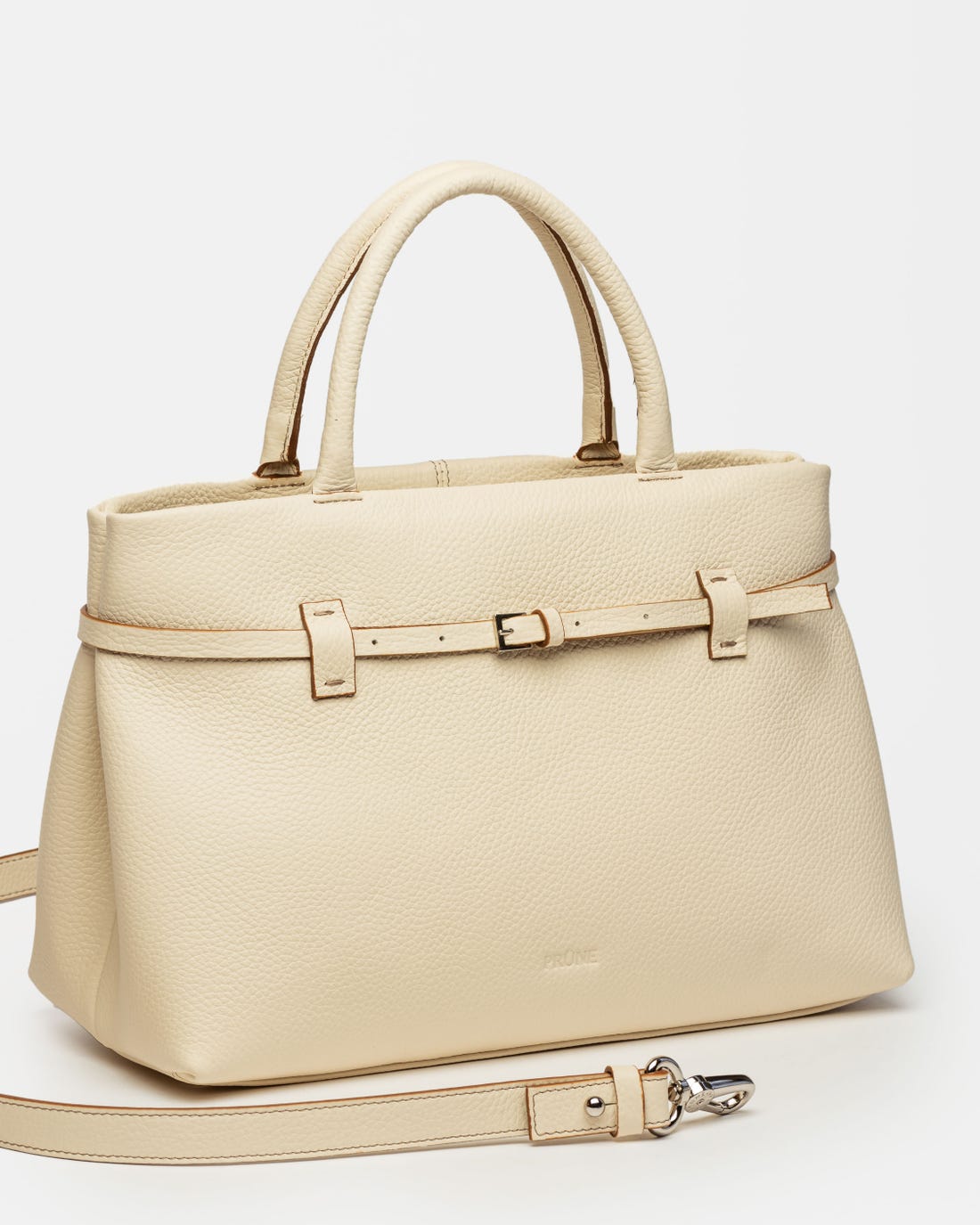 Cartera de mano Bay en cuero graneado