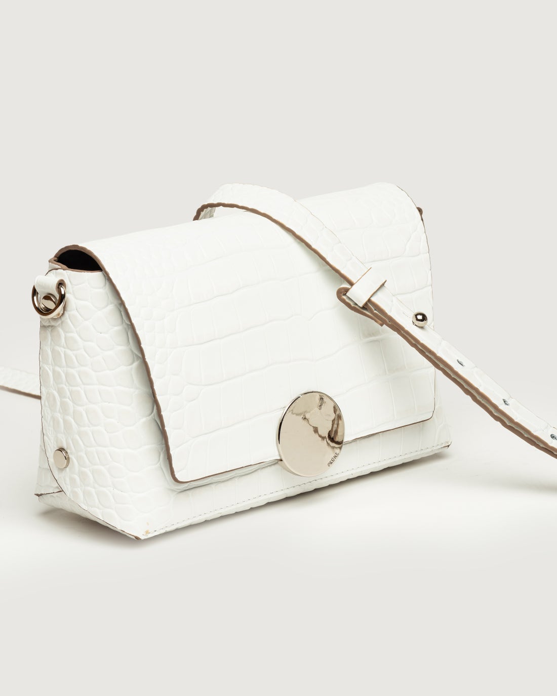 Bandolera Oasis en cuero croco shine