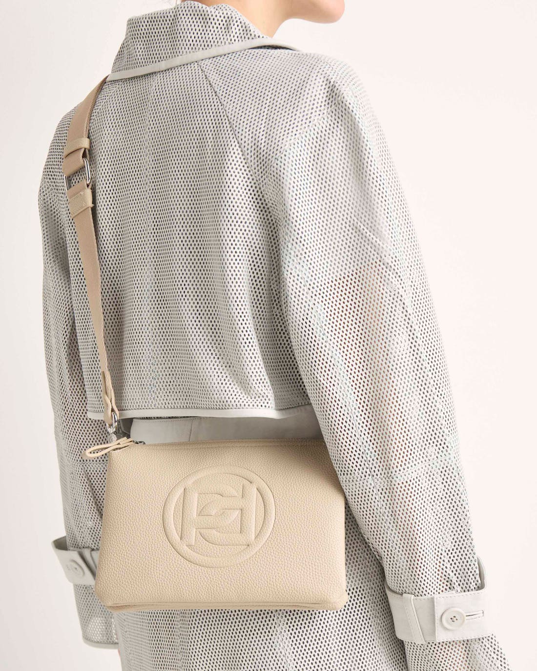 Bandolera Sign en efecto cuero